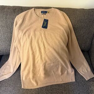 Ralph Lauren Beige 100% Washable Cashmere Sweater NWT